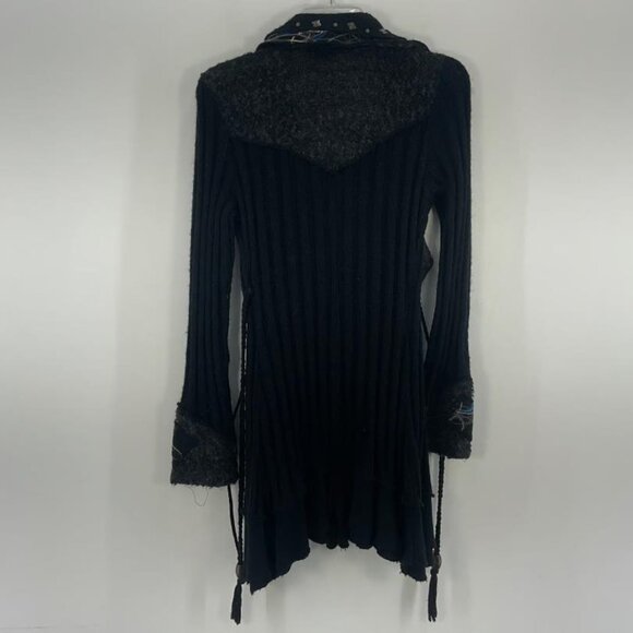 Womens Milano Black Cardigan Mohair Blend Sweater Size L Preowned - Picture 2 of 6